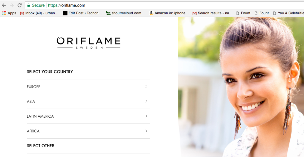 Oriflame Website