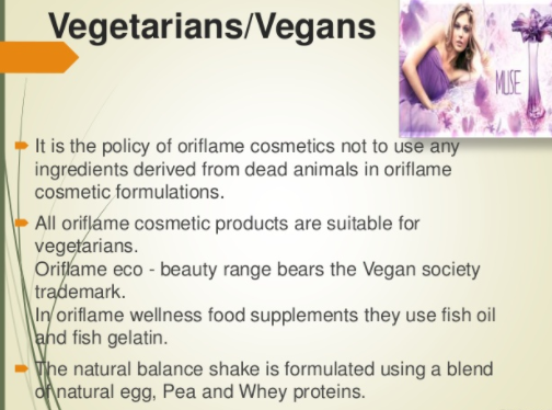 Oriflame Products Are Vegans