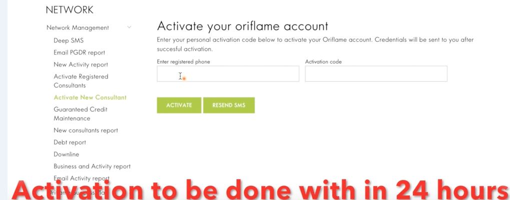 register new member in oriflame website final
