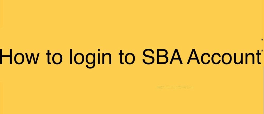 How to login to my SBA account